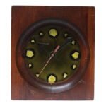 Ernest Sohn Staved Teak and Enamel Clock