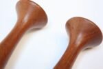 Pair of Sculptural Danish Modern Teak Candle Holders - Image 7