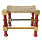 Mid-20th Century Multi-Color Folk Art Stool