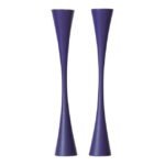 Pair of Purple Sculptural Danish Modern Candlesticks