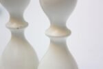 Pair of Mid-Century Japanese Modern Bulbous-Form White Candlesticks - Image 5