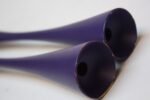 Pair of Purple Sculptural Danish Modern Candlesticks - Image 6