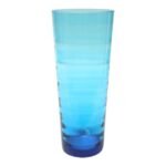 Large Blue Cylindrical Optic Vase by Blenko