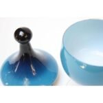 Vintage Empoli Blue Blown Glass Lidded-Apothecary / Candy Dish - Image 4