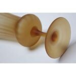 Vintage Italian Honey Amber Frosted Glass Vase - Image 6