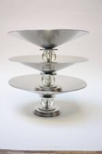 Set of Three Deco Aluminum 'Stratford' Compotes by Lurelle Guild for Kensington - Image 2