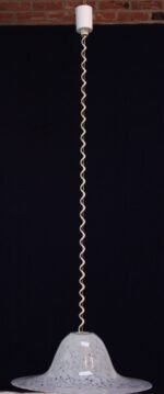 Midcentury German Modern Retractable Blown Glass Pendant by Peill & Putzler - Image 5