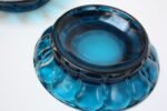 Pair of Mid-Century Modern Turquoise Glass Ashtrays - Image 4
