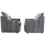 Mid-Century American Modern Tub Chairs in Mohair and Velvet