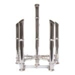 Faux-Bamboo Chrome Six-Candle Holder
