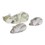 Set of Three Vintage Crystal Mice