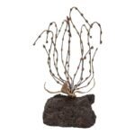 Vintage Brutalist Kinetic 'Seaweed' Sculpture Mounted to Coral