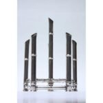 Faux-Bamboo Chrome Six-Candle Holder - Image 3