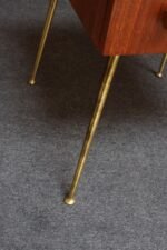 Pair of Walnut and Brass Single Drawer Nightstands by T.H. Robsjohn-Gibbings - Image 36