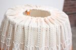Danish Crocheted Lamp on Teak Base in Orange - Image 10