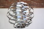 Polished Aluminum 'Cyclone' Pendant Fixture by Gaetano Sciolari - Image 4