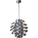 Polished Aluminum 'Cyclone' Pendant Fixture by Gaetano Sciolari