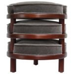 Harvey Probber-Style Mahogany and Mohair Stacking Ottomans or Footstools
