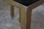 Set of Three Midcentury Industrial Leather and Painted Steel Stools - Image 18