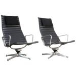 Pair of Early Eames Aluminum Group Chairs for Herman Miller