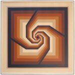 Oil on Canvas Geometric Op Art by Letterman