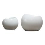 Pair of Finn Stone Fiberglass Children's Pod Chairs / Ottomans