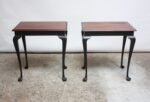Pair of Mahogany and Ebonized Walnut Chippendale-Style Tall End Tables - Image 6