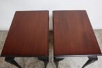 Pair of Mahogany and Ebonized Walnut Chippendale-Style Tall End Tables - Image 10