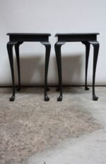 Pair of Mahogany and Ebonized Walnut Chippendale-Style Tall End Tables - Image 3