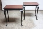 Pair of Mahogany and Ebonized Walnut Chippendale-Style Tall End Tables - Image 4