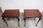 Pair of Mahogany and Ebonized Walnut Chippendale-Style Tall End Tables - Image 7