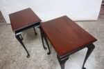Pair of Mahogany and Ebonized Walnut Chippendale-Style Tall End Tables - Image 8