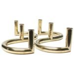 Pair of 1970s Tubular Brass Candleholders