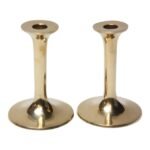 Vintage Polished Brass Candlesticks