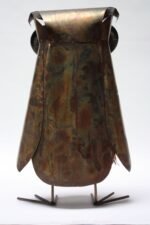 Vintage Brutalist Mixed-Metal Owl Sculpture - Image 5