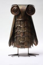 Vintage Brutalist Mixed-Metal Owl Sculpture - Image 2