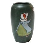 Antique Green Earthenware Bohemian Bud Vase by Stellmacher Teplitz