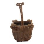 Circa 1930s Petite Patinated Brass Basket