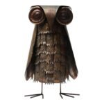Vintage Brutalist Mixed-Metal Owl Sculpture
