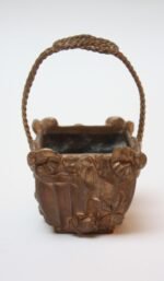 Circa 1930s Petite Patinated Brass Basket - Image 3