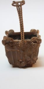Circa 1930s Petite Patinated Brass Basket - Image 11