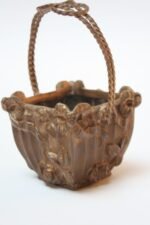 Circa 1930s Petite Patinated Brass Basket - Image 9