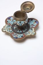 Collection of Early 20th Century European Cloisonne Boxes / Candlestick - Image 14