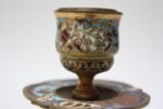 Collection of Early 20th Century European Cloisonne Boxes / Candlestick - Image 7