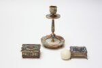 Collection of Early 20th Century European Cloisonne Boxes / Candlestick - Image 2
