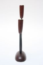 Danish Modern Teak and Metal Lüthje Two-Candle Holder - Image 5