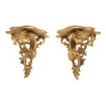 Pair of Italian Rococo-Style Giltwood Wall Brackets