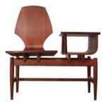 Mid Century American Modern Plycraft Walnut Telephone Bench