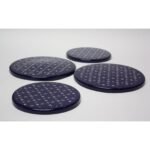 Set of Four Scandinavian Modern Indigo Enamel Trivets / Plates - Image 3