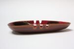 Vintage Black and Red Enamel on Copper Triangular Ashtray - Image 5